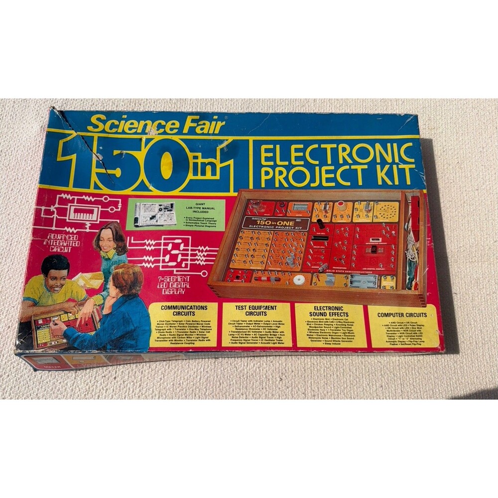 Science Fair 150 In 1 Electronic Project Kit Radio Shack Wood 28-248 Incomplete